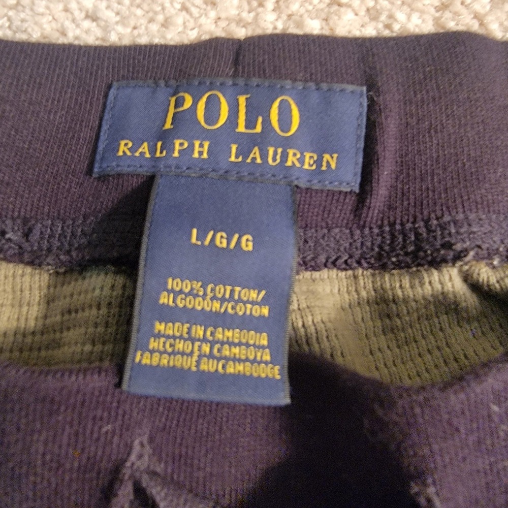 Polo Ralph Lauren Mens Camo Thermal Jogger Pants Green Waffle Knit Lounge Large - Picture 4 of 8